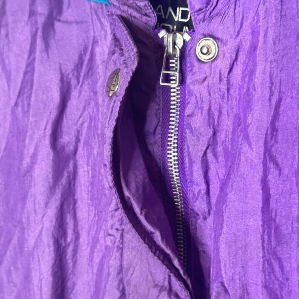Vintage Andy Johns Puffy Purple Nylon Jacket Womens L 80s Retro Kidcore Bright - Picture 11 of 14